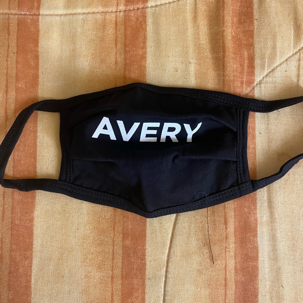 A Jack “Avery” white and black face mask